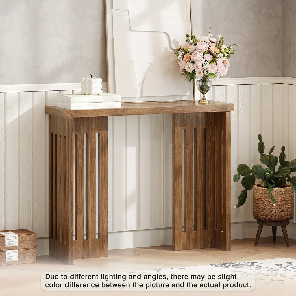 Modern Farmhouse Slim Console Table, 39 Inch Narrow Sofa Table, Living Room Table with Sturdy MDF Frame - Versatile Entryway Storage for Halls, Small Spaces and Behind Sectional Sofas House Of Avana