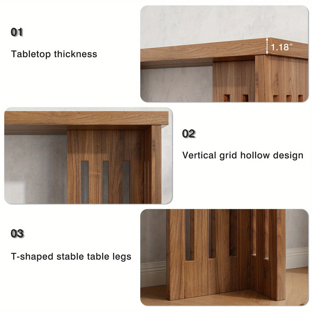 Modern Farmhouse Slim Console Table, 39 Inch Narrow Sofa Table, Living Room Table with Sturdy MDF Frame - Versatile Entryway Storage for Halls, Small Spaces and Behind Sectional Sofas House Of Avana