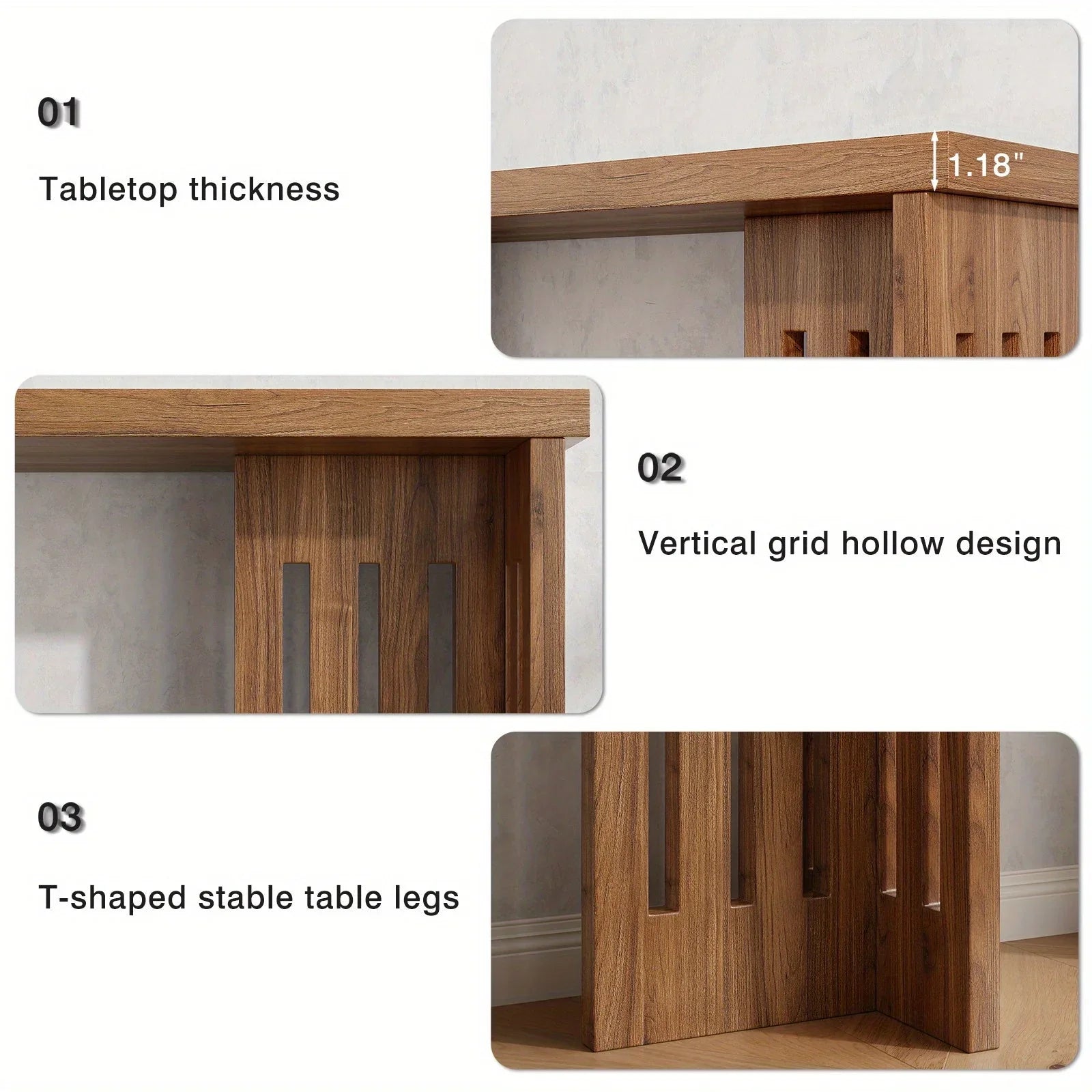 Modern Farmhouse Slim Console Table, 39 Inch Narrow Sofa Table, Living Room Table with Sturdy MDF Frame - Versatile Entryway Storage for Halls, Small Spaces and Behind Sectional Sofas House Of Avana