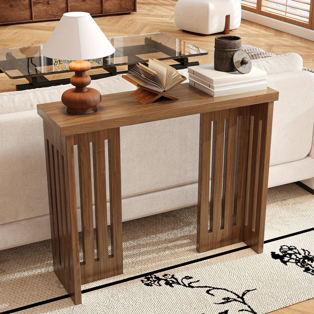 Modern Farmhouse Slim Console Table, 39 Inch Narrow Sofa Table, Living Room Table with Sturdy MDF Frame - Versatile Entryway Storage for Halls, Small Spaces and Behind Sectional Sofas House Of Avana