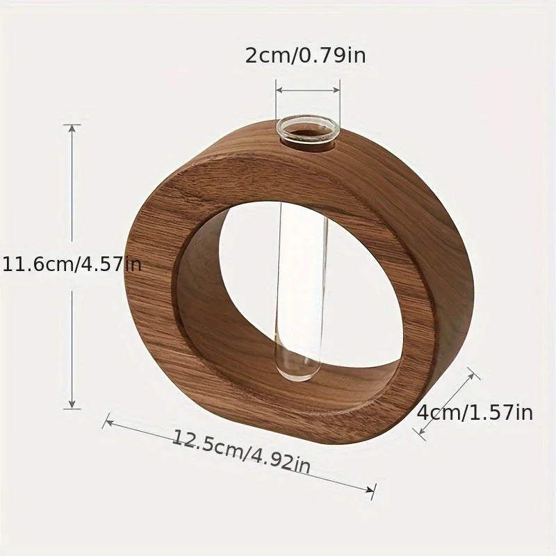 Reclaimed wood vase on modern farmhouse table, natural wood tone - House of Avana