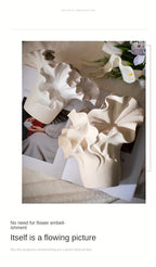 White ceramic floral vase, elegant design, easy-clean surface - House of Avana