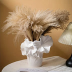 White ceramic floral vase, elegant design, easy-clean surface - House of Avana