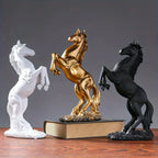 Metallic silver flying horse statue, intricately designed wings, modern décor - House of Avana