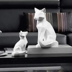 Modern Geometric Fox Sculpture Statue - House Of Avana