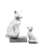 Modern Geometric Fox Sculpture Statue - House Of Avana