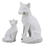 Modern Geometric Fox Sculpture Statue - House Of Avana