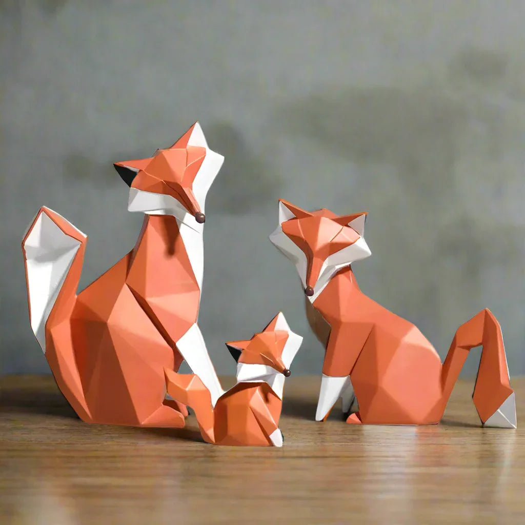 Modern Geometric Fox Statue Animal Figurine - House Of Avana