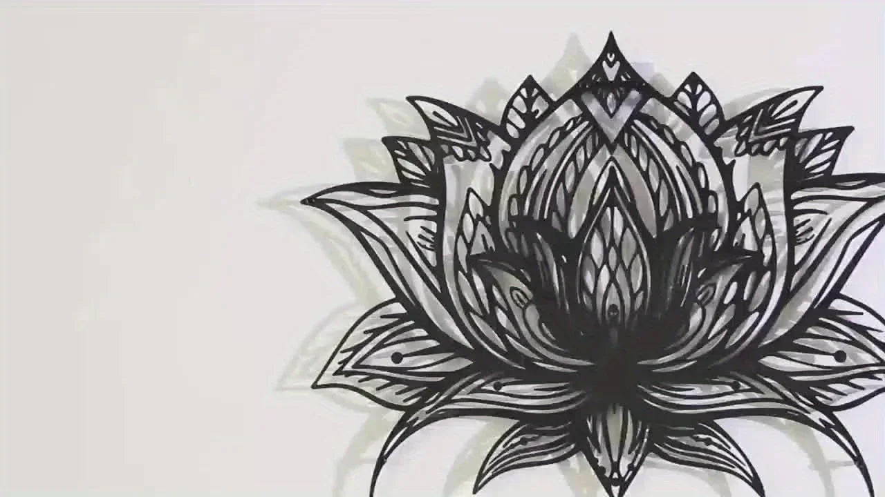 Modern metal wall art, black abstract circles design, geometric pattern - House of Avana