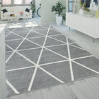 Modern Geometric Rug for Living-Room in Gray RugYourHome