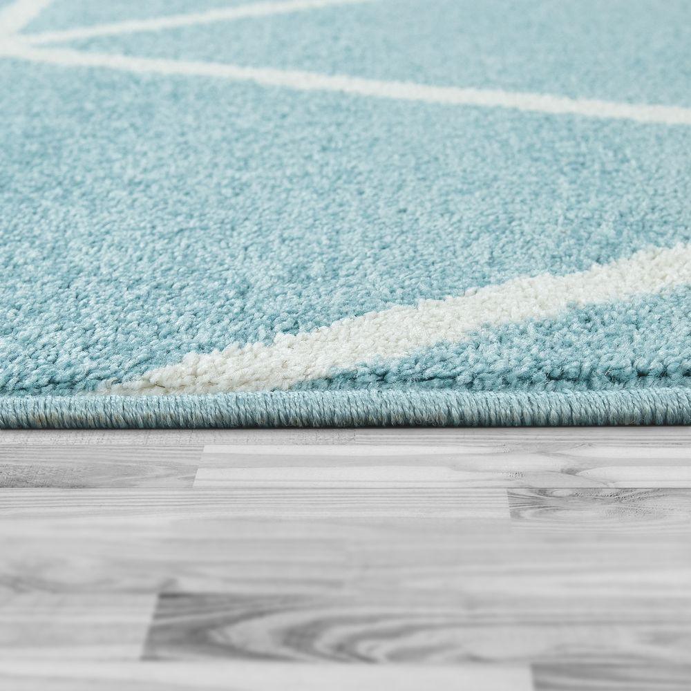Modern Geometric Rug for Living-Room in Light Blue RugYourHome