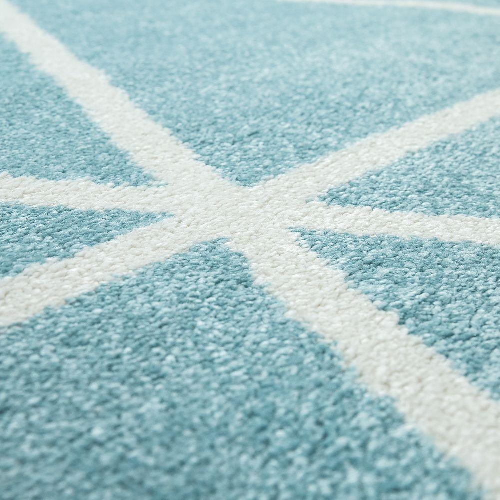 Modern Geometric Rug for Living-Room in Light Blue RugYourHome