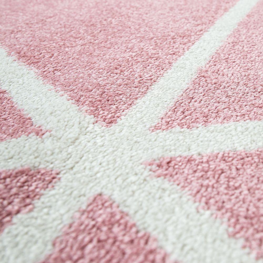 Modern Geometric Rug for Living-Room in Pink White RugYourHome