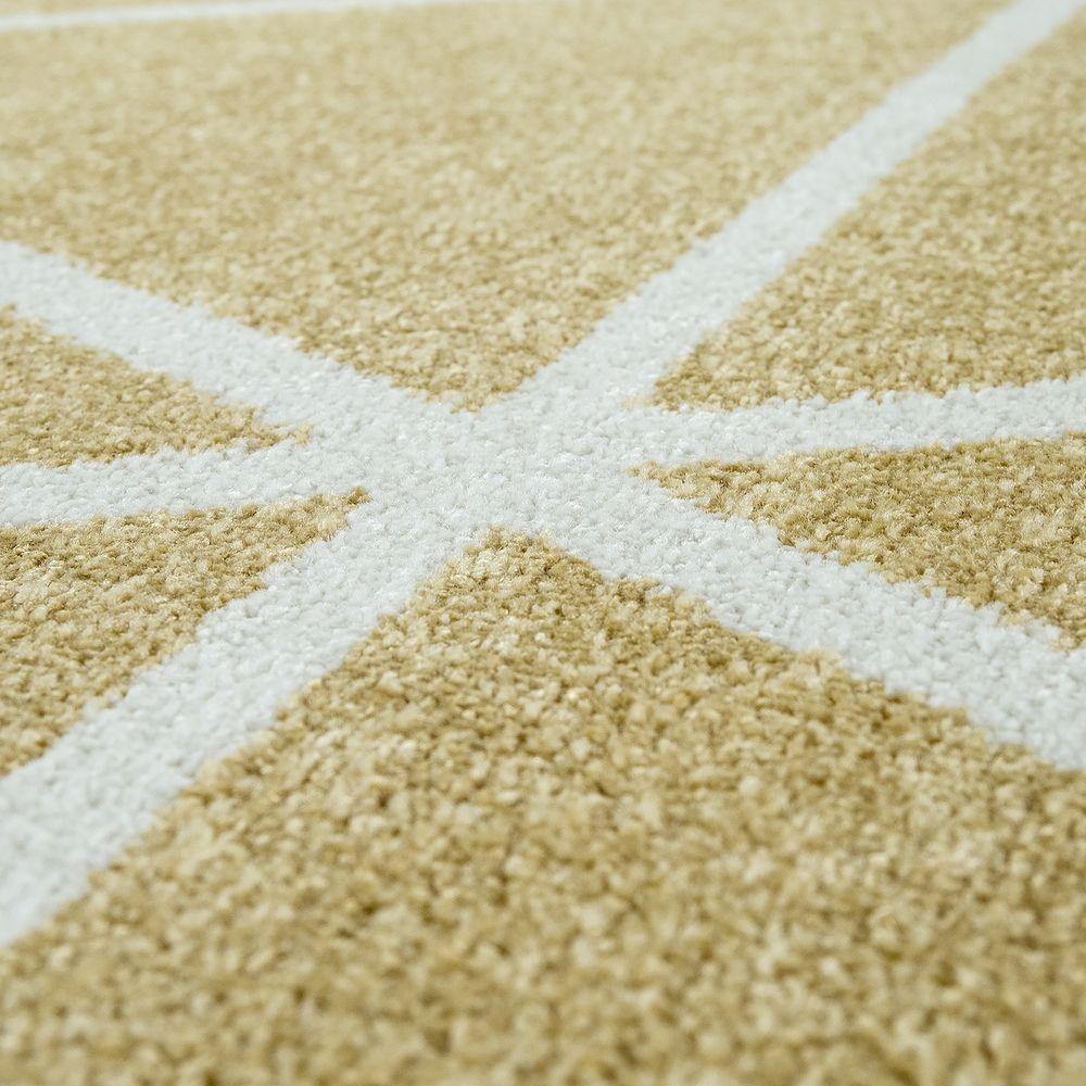 Modern Geometric Rug for Living-Room in Yellow White RugYourHome