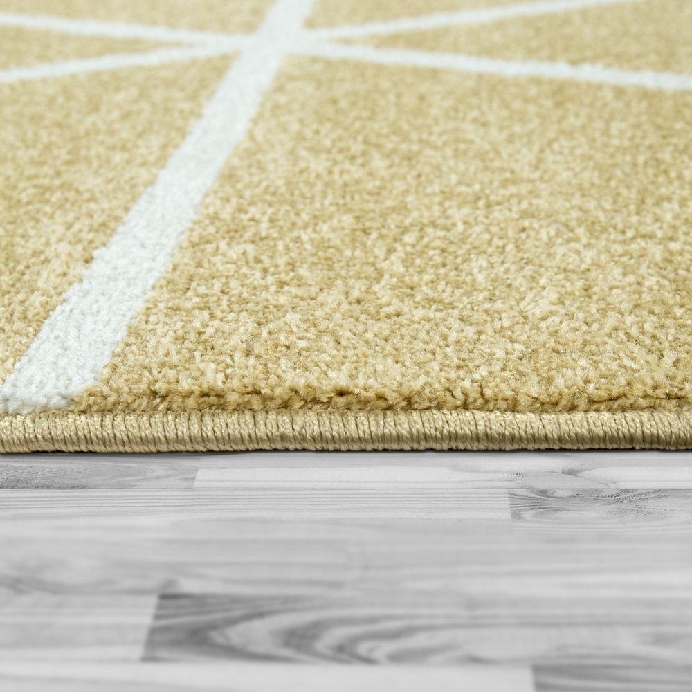 Modern Geometric Rug for Living-Room in Yellow White RugYourHome