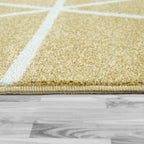 Modern Geometric Rug for Living-Room in Yellow White RugYourHome