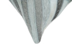 Modern Geometric Silver and Ivory Striped Genuine leather Pillow, Cushion | PL18 The Rug Decor