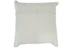Modern Geometric Silver and Ivory Striped Genuine leather Pillow, Cushion | PL18 The Rug Decor