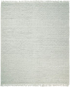 Modern Geometrical White Dhurrie Wool Area Rug