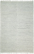 Modern Geometrical White Dhurrie Wool Area Rug
