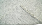 Modern Geometrical White Dhurrie Wool Area Rug