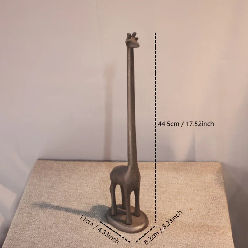 Chic Giraffe Metal Tissue Holder - Freestanding, Self-Adhesive Paper Towel Dispenser for Home & Kitchen Decor - House Of Avana