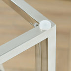 Modern Glass Console Table 55" - Sturdy Metal Frame & Black Tempered Glass Top, Chrome Finish, No Assembly Required, 27" Height for Living Room, Entryway, Bedroom - Contemporary Minimalist Design, Console Table for Living Roo House Of Avana