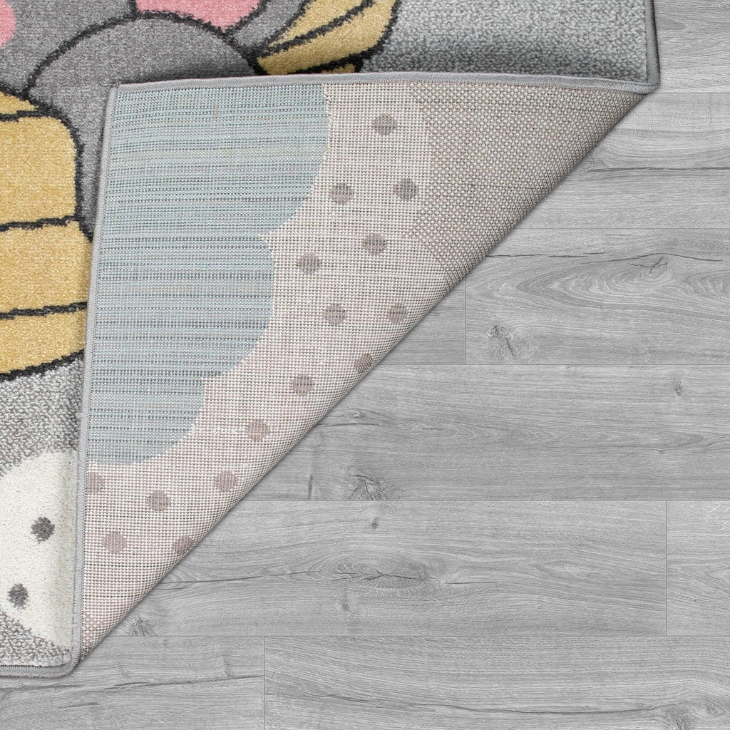 Kids Rug Nino Cute Elephant for Nursery in Grey RugYourHome