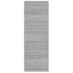 Modern Grey Sonoma Tall Shoe Cabinet with Ceiling-Mounted Design - Space-Saving Vertical Storage, Engineered Wood Construction, Multi-Functional Organizer with Shelves & Drawers for Entryway, Hallway, Small Spaces (59x17x169c House Of Avana