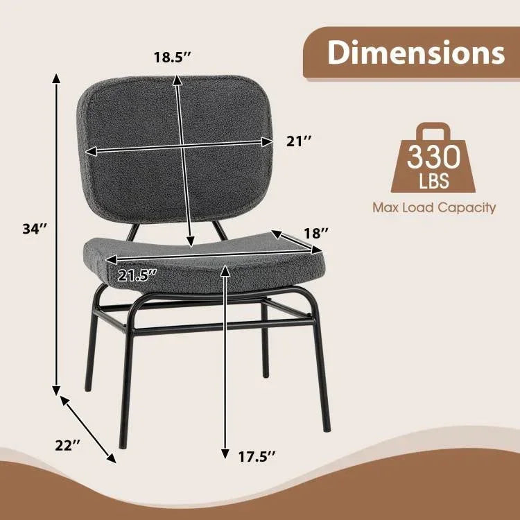 Modern Grey Upholstered Ergonomic Padded Accent Chair