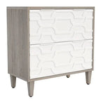 Modern Grey/White Wood 2 Drawer Filing Cabinet Printer Stand