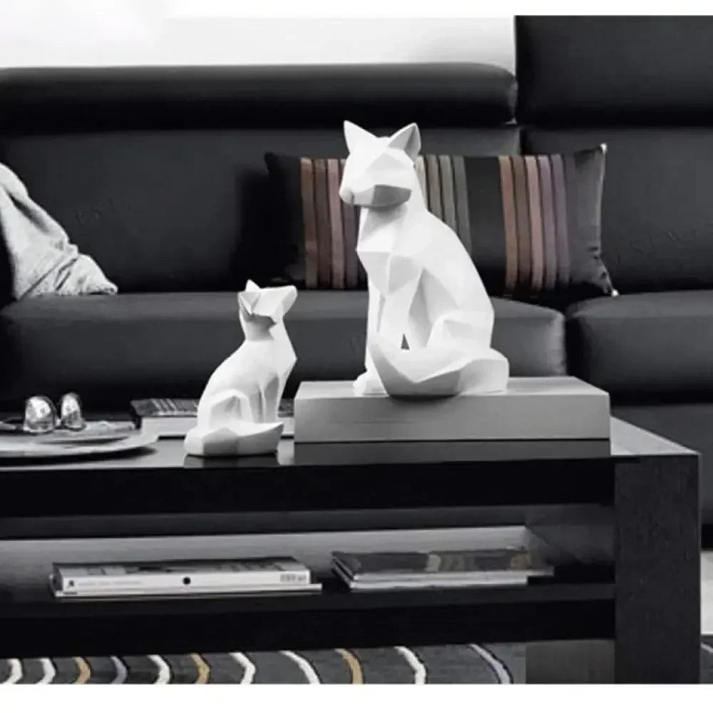 Modern Home Decorations Animal Statues Geometric Fox Sculpture Interior Ornament Living Room TV Stand Wine Cooler Crafts Artwork - House Of Avana
