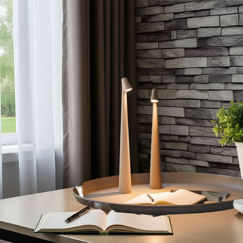 Modern LED Table Lamp with Touch Control - Rechargeable Battery-Powered Desk Light, Matte Black Finish & Adjustable Brightness for Home Office, Living Room, Bedroom Decor, Desk Lamp Rechargeable, Bedroom Lighting, Sleek Desig House Of Avana