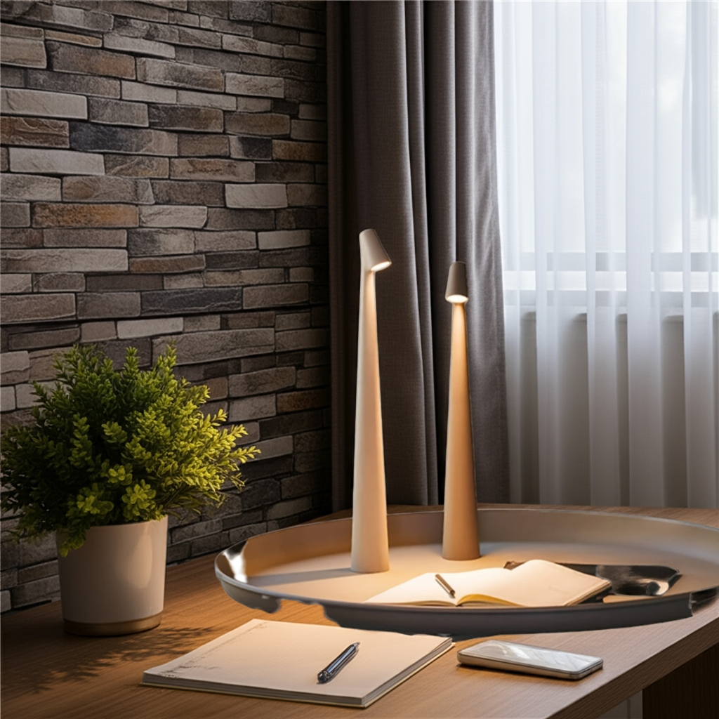 Modern LED Table Lamp with Touch Control - Rechargeable Battery-Powered Desk Light, Matte Black Finish & Adjustable Brightness for Home Office, Living Room, Bedroom Decor, Desk Lamp Rechargeable, Bedroom Lighting, Sleek Desig House Of Avana