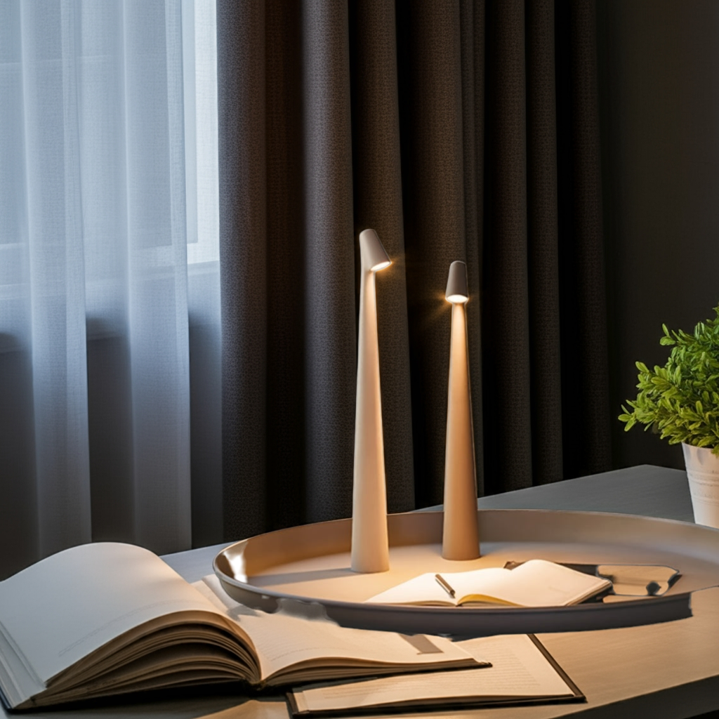 Modern LED Table Lamp with Touch Control - Rechargeable Battery-Powered Desk Light, Matte Black Finish & Adjustable Brightness for Home Office, Living Room, Bedroom Decor, Desk Lamp Rechargeable, Bedroom Lighting, Sleek Desig House Of Avana