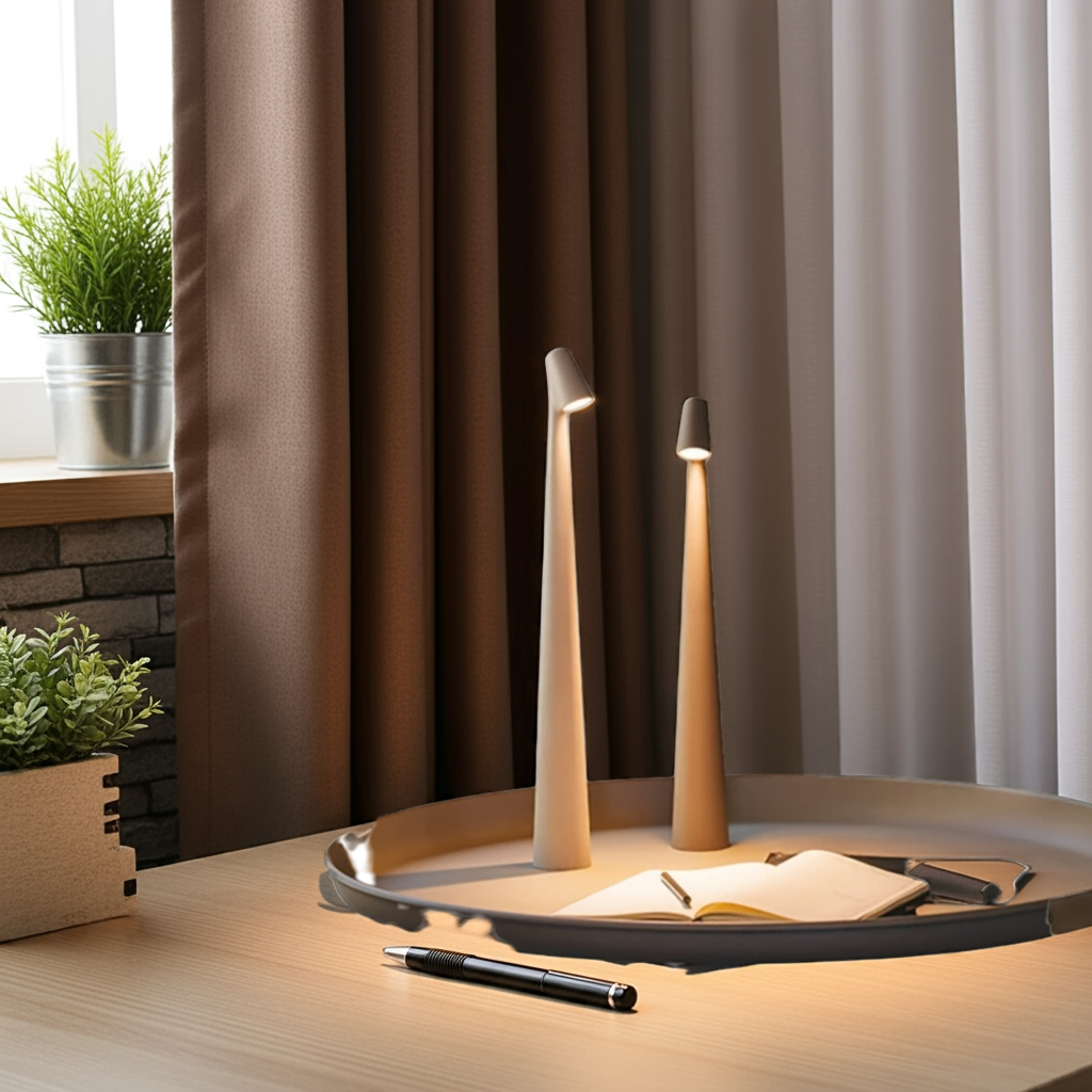 Modern LED Table Lamp with Touch Control - Rechargeable Battery-Powered Desk Light, Matte Black Finish & Adjustable Brightness for Home Office, Living Room, Bedroom Decor, Desk Lamp Rechargeable, Bedroom Lighting, Sleek Desig House Of Avana