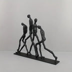 Modern Metal Sculpture: Abstract Human Figures, Indoor Decor, No Electricity Required - House Of Avana