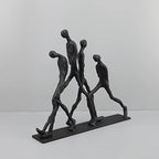 Modern Metal Sculpture: Abstract Human Figures, Indoor Decor, No Electricity Required - House Of Avana