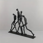 Modern Metal Sculpture - Minimalist Ascending Figures, side view - House Of Avana