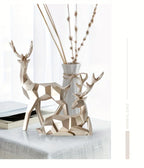 Modern Minimalist Resin Deer & Reindeer Sculpture - & Golden Abstract Animal Figurine, Elegant Home Decor for Living Room, Bedroom, Office, Christmas, Indoor Decoration, Scandinavian Style, Decorative Figurine, Office Decorat House Of Avana