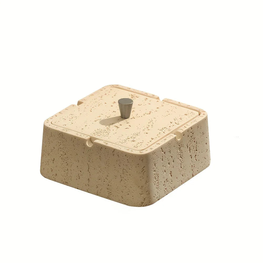 Modern Resin Ashtray with Lid - Rectangular, Durable & Stylish for Home or Office Decor, Perfect for Holding Cigarettes and Ash, Office Decor Accessory | Minimalist Design | Smooth Finish, Cigarette Holder House Of Avana