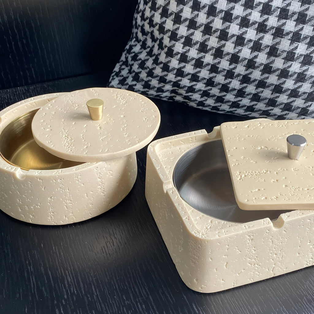 Modern Resin Ashtray with Lid - Rectangular, Durable & Stylish for Home or Office Decor, Perfect for Holding Cigarettes and Ash, Office Decor Accessory | Minimalist Design | Smooth Finish, Cigarette Holder House Of Avana