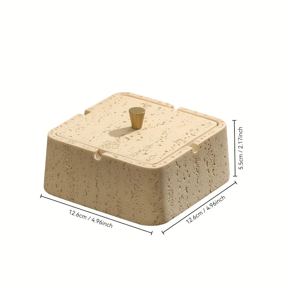Modern Resin Ashtray with Lid - Rectangular, Durable & Stylish for Home or Office Decor, Perfect for Holding Cigarettes and Ash, Office Decor Accessory | Minimalist Design | Smooth Finish, Cigarette Holder House Of Avana