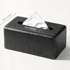 1pc Resin Modern Tissue Box Holder, 8.66" x 4.72" Rectangular Artistic Faux Stone Design Paper Towel Holder, Suitable for Home and Bathroom Decor, Bedroom and Living Room Tabletop Storage, Office Home Decor House Of Avana