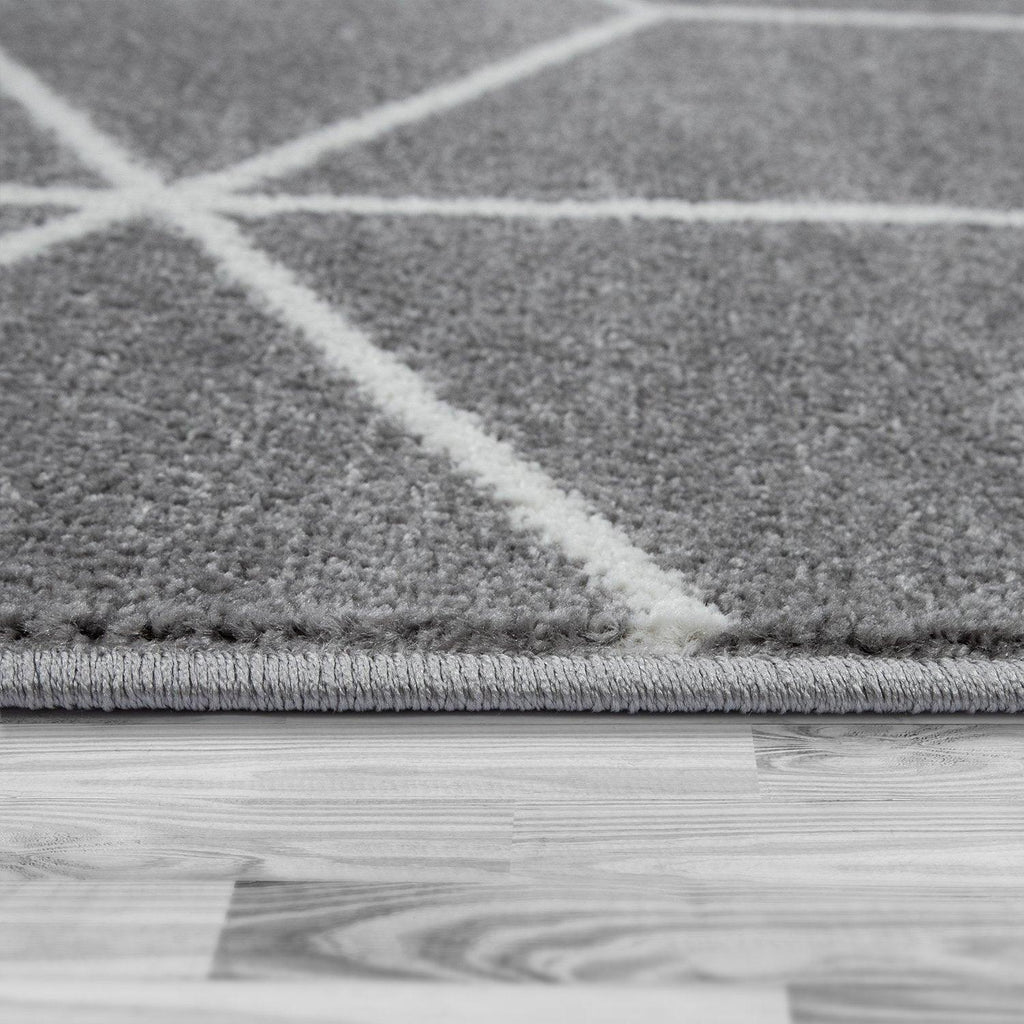 Modern Rug Stella Geometric Design - Grey White RugYourHome