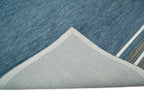 Modern Solid Design Blue Hand Tufted Wool Area Rug