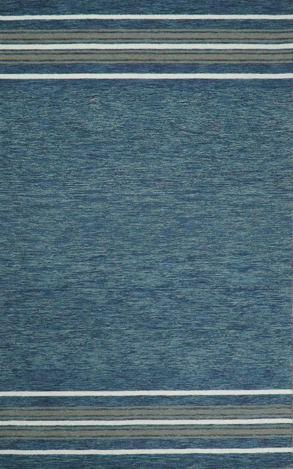 Modern Solid Design Blue Hand Tufted Wool Area Rug