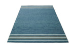 Modern Solid Design Blue Hand Tufted Wool Area Rug