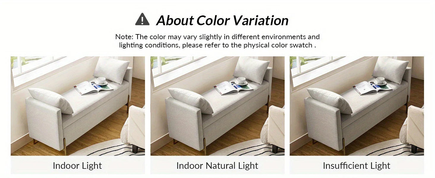 [Modern Storage Ottoman] Comfy Modern Storage Ottoman Bench with Throw Pillows - Metal Leg Bedroom Bench for End of Bed, Entryway - Mustard House Of Avana