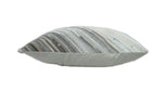Modern Stripes Ivory and Gray Genuine Leather Accent Pillow, Cushion | PL17 The Rug Decor